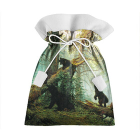 Подарочный 3D мешок с принтом Утро в сосновом лесу в Петрозаводске, 100% полиэстер | Размер: 29*39 см | живопись | искусство | картина | художники | шедевры