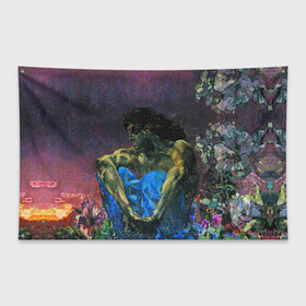 Флаг-баннер с принтом Демон в Петрозаводске, 100% полиэстер | размер 67 х 109 см, плотность ткани — 95 г/м2; по краям флага есть четыре люверса для крепления | живопись | искусство | картина | художники | шедевры