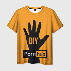 Мужская футболка 3D с принтом Pornhub (двухсторонняя) в Петрозаводске, 100% полиэфир | прямой крой, круглый вырез горловины, длина до линии бедер | Тематика изображения на принте: 