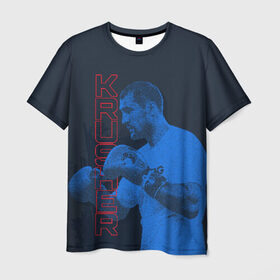 Мужская футболка 3D с принтом Krusher в Петрозаводске, 100% полиэфир | прямой крой, круглый вырез горловины, длина до линии бедер | boxing | kovalev | krusher | sergey kovalev | wbo | бокс | ковалев