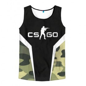 Мужская майка 3D с принтом CS:GO Camouflage в Петрозаводске, 100% полиэстер | круглая горловина, приталенный силуэт, длина до линии бедра. Пройма и горловина окантованы тонкой бейкой | conter | counter | cs go | csgo | global | offensive | strike | контер | кс го | ксго | страйк