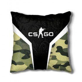 Подушка 3D с принтом CS:GO Camouflage в Петрозаводске, наволочка – 100% полиэстер, наполнитель – холлофайбер (легкий наполнитель, не вызывает аллергию). | состоит из подушки и наволочки. Наволочка на молнии, легко снимается для стирки | conter | counter | cs go | csgo | global | offensive | strike | контер | кс го | ксго | страйк