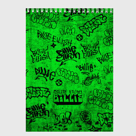 Скетчбук с принтом Billie Eilish Graffiti Grunge в Петрозаводске, 100% бумага
 | 48 листов, плотность листов — 100 г/м2, плотность картонной обложки — 250 г/м2. Листы скреплены сверху удобной пружинной спиралью | Тематика изображения на принте: billie | eilish | graffiti | grunge | айлиш | билли | граффити | татуировки