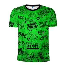 Мужская футболка 3D спортивная с принтом Billie Eilish Graffiti Grunge в Петрозаводске, 100% полиэстер с улучшенными характеристиками | приталенный силуэт, круглая горловина, широкие плечи, сужается к линии бедра | billie | eilish | graffiti | grunge | айлиш | билли | граффити | татуировки