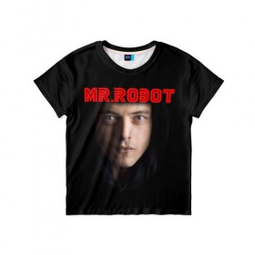 Детская футболка 3D с принтом Mr.robot в Петрозаводске, 100% гипоаллергенный полиэфир | прямой крой, круглый вырез горловины, длина до линии бедер, чуть спущенное плечо, ткань немного тянется | 