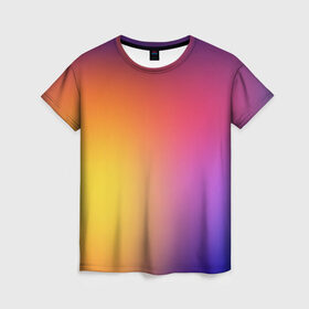 Женская футболка 3D с принтом Abstract gradient colors в Петрозаводске, 100% полиэфир ( синтетическое хлопкоподобное полотно) | прямой крой, круглый вырез горловины, длина до линии бедер | abstract | colors | gradient | абстракция | градиент | перелив | цвет | цветовой