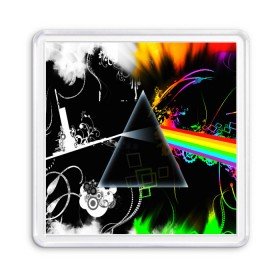 Магнит 55*55 с принтом PINK FLOYD в Петрозаводске, Пластик | Размер: 65*65 мм; Размер печати: 55*55 мм | music | pink floyd | the dark side of the moon | космос | луна | музыка | пинк флойд | призма | рок | треугольник | триангулярная призма