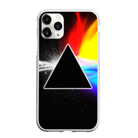 Чехол для iPhone 11 Pro матовый с принтом PINK FLOYD в Петрозаводске, Силикон |  | music | pink floyd | the dark side of the moon | космос | луна | музыка | пинк флойд | призма | рок | треугольник | триангулярная призма