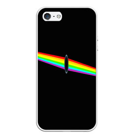 Чехол для iPhone 5/5S матовый с принтом PINK FLOYD в Петрозаводске, Силикон | Область печати: задняя сторона чехла, без боковых панелей | music | pink floyd | the dark side of the moon | космос | луна | музыка | пинк флойд | призма | рок | треугольник | триангулярная призма