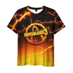 Мужская футболка 3D с принтом BORDERLANDS 3 в Петрозаводске, 100% полиэфир | прямой крой, круглый вырез горловины, длина до линии бедер | borderlands | borderlands 3 | hyperion | бордерлендс | гиперион