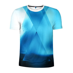 Мужская футболка 3D спортивная с принтом ABSTRACT BLUE в Петрозаводске, 100% полиэстер с улучшенными характеристиками | приталенный силуэт, круглая горловина, широкие плечи, сужается к линии бедра | abstraction | art | black | colors | cпектр | geometric | pattern | rainbow | spectrum | абстракция | витраж | геометрический | искусство | полосы | радуга | разноцветные | рисунок | стекло | узор | цвета | черные