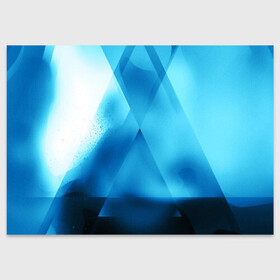Поздравительная открытка с принтом ABSTRACT BLUE в Петрозаводске, 100% бумага | плотность бумаги 280 г/м2, матовая, на обратной стороне линовка и место для марки
 | abstraction | art | black | colors | cпектр | geometric | pattern | rainbow | spectrum | абстракция | витраж | геометрический | искусство | полосы | радуга | разноцветные | рисунок | стекло | узор | цвета | черные
