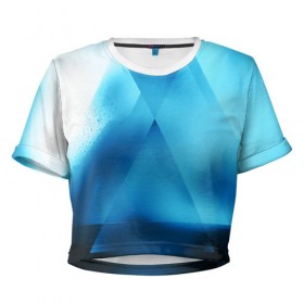 Женская футболка Cropp-top с принтом ABSTRACT BLUE в Петрозаводске, 100% полиэстер | круглая горловина, длина футболки до линии талии, рукава с отворотами | abstraction | art | black | colors | cпектр | geometric | pattern | rainbow | spectrum | абстракция | витраж | геометрический | искусство | полосы | радуга | разноцветные | рисунок | стекло | узор | цвета | черные
