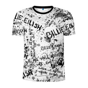 Мужская футболка 3D спортивная с принтом BILLIE EILISH - Where Do We Go в Петрозаводске, 100% полиэстер с улучшенными характеристиками | приталенный силуэт, круглая горловина, широкие плечи, сужается к линии бедра | all | asleep | bad | bellyache | billie | blohsh | dont | eilish | eyes | fall | guy | logo | music | ocean | singer | smile | when | айлиш | били | билли | бэрд | лого | музыка | пайрат | певица | символ | эйлиш