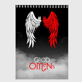 Скетчбук с принтом GOOD OMENS в Петрозаводске, 100% бумага
 | 48 листов, плотность листов — 100 г/м2, плотность картонной обложки — 250 г/м2. Листы скреплены сверху удобной пружинной спиралью | good omens | благие знамения | терри пратчетт