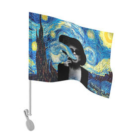 Флаг для автомобиля с принтом Марла на картине Ван Гога в Петрозаводске, 100% полиэстер | Размер: 30*21 см | ван гог | вангог | звездная ночь | картина | марла | марла сингер | модернизм | постмодерн | художник | экспонат | экспрессионизм