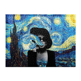 Обложка для студенческого билета с принтом Марла на картине Ван Гога в Петрозаводске, натуральная кожа | Размер: 11*8 см; Печать на всей внешней стороне | ван гог | вангог | звездная ночь | картина | марла | марла сингер | модернизм | постмодерн | художник | экспонат | экспрессионизм