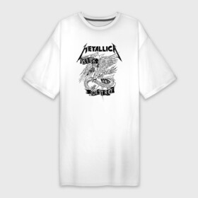 Платье-футболка хлопок с принтом Metallica в Петрозаводске,  |  | metalica | metallica | группа | джеймс хэтфилд | кирк хэмметт | ларс ульрих | метал | металика | металлика | миталика | музыка | роберт трухильо | рок | трэш | трэшметал | хард | хеви
