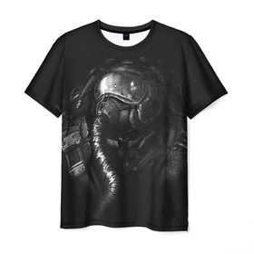 Мужская футболка 3D с принтом Чернозём - Пилот в Петрозаводске, 100% полиэфир | прямой крой, круглый вырез горловины, длина до линии бедер | reminor | киберпанк | чернозём