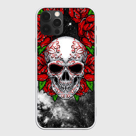 Чехол для iPhone 12 Pro Max с принтом Skull and Roses в Петрозаводске, Силикон |  | flowers | muertos | roses | skull | space | tribal | звезды | космос | лепестки | муэртос | розы | трайбл | цветы | череп