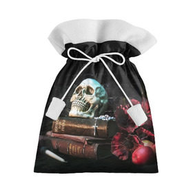 Подарочный 3D мешок с принтом ГОТИКА в Петрозаводске, 100% полиэстер | Размер: 29*39 см | abstract | abstraction | bones | fantasy | skull | голова | кости | скилет | череп