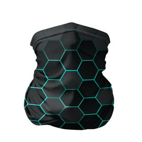Бандана-труба 3D с принтом Big Octagon в Петрозаводске, 100% полиэстер, ткань с особыми свойствами — Activecool | плотность 150‒180 г/м2; хорошо тянется, но сохраняет форму | octagon | бирюзовый | неон | неоновые соты | соты