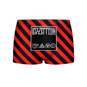 Мужские трусы 3D с принтом Led Zeppelin в Петрозаводске, 50% хлопок, 50% полиэстер | классическая посадка, на поясе мягкая тканевая резинка | 