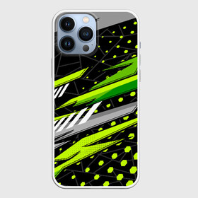 Чехол для iPhone 13 Pro Max с принтом Black and Green в Петрозаводске,  |  | Тематика изображения на принте: texture | абстракция | граффити | краски | линии | текстура | уличный стиль | яркая