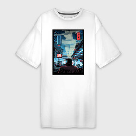 Платье-футболка хлопок с принтом Blade Runner в Петрозаводске,  |  | 2049 | blade runner | cyberpunk | андроид | бегущий по лезвию | кей | киберпанк | репликант | рик декарт