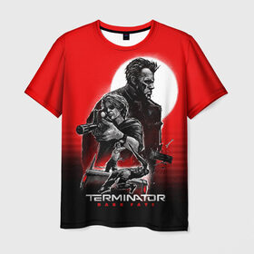 Мужская футболка 3D с принтом Terminator: Dark Fate в Петрозаводске, 100% полиэфир | прямой крой, круглый вырез горловины, длина до линии бедер | dark fate | sarah j. connor | t 800 | terminator | восстание машин | киборг | сара коннор | темные судьбы | терминатор