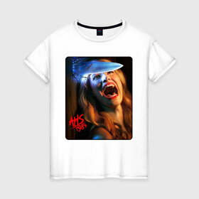 Женская футболка хлопок с принтом American Horror Story в Петрозаводске, 100% хлопок | прямой крой, круглый вырез горловины, длина до линии бедер, слегка спущенное плечо | 1984 | ahs | american horror story | американская история ужасов