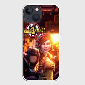 Чехол для iPhone 13 mini с принтом Borderlands 3 в Петрозаводске,  |  | borderlands | borderlands 3 | game | girl | logo | mask | psycho | rpg | бордерлендс | бордерлендс 3 | девушка | игра | логотип | маска | психо | шутер