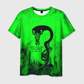 Мужская футболка 3D с принтом BILLIE EILISH - GHOUL в Петрозаводске, 100% полиэфир | прямой крой, круглый вырез горловины, длина до линии бедер | be | billie | billie eilish | blohsh | ghoul | билли | билли айлиш