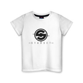 Детская футболка хлопок с принтом Starset Logo Black в Петрозаводске, 100% хлопок | круглый вырез горловины, полуприлегающий силуэт, длина до линии бедер | Тематика изображения на принте: logo | rock | starset | лого | рок | старсет