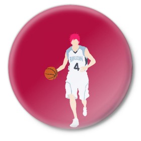 Значок с принтом Seijuurou Akashi в Петрозаводске,  металл | круглая форма, металлическая застежка в виде булавки | akashi | basket | basketball | kuroko | kuroko no basket | seijuurou | акаши | баскетбол | куроко | сэйджуро