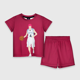 Детский костюм с шортами 3D с принтом Seijuurou Akashi в Петрозаводске,  |  | Тематика изображения на принте: akashi | basket | basketball | kuroko | kuroko no basket | seijuurou | акаши | баскетбол | куроко | сэйджуро