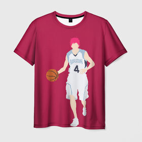 Мужская футболка 3D с принтом Seijuurou Akashi в Петрозаводске, 100% полиэфир | прямой крой, круглый вырез горловины, длина до линии бедер | akashi | basket | basketball | kuroko | kuroko no basket | seijuurou | акаши | баскетбол | куроко | сэйджуро