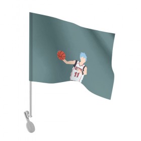 Флаг для автомобиля с принтом Tetsuya Kuroko в Петрозаводске, 100% полиэстер | Размер: 30*21 см | basket | basketball | kuroko | kuroko no basket | phantom | tetsu | tetsuya | баскетбол | куроко | тэцу | тэцуя | фантом