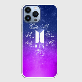 Чехол для iPhone 13 Pro Max с принтом BTS АВТОГРАФЫ в Петрозаводске,  |  | bangtan boys | bt21 | bts | бтс