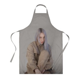 Фартук 3D с принтом BILLIE EILISH в Петрозаводске, 100% полиэстер | общий размер — 65 х 85 см, ширина нагрудника — 26 см, горловина — 53 см, длина завязок — 54 см, общий обхват в поясе — 173 см. Принт на завязках и на горловине наносится с двух сторон, на основной части фартука — только с внешней стороны | bilie | billi | billie | eilish | eillish | elish | ellish | айлиш | алиш | били | билли | эйлиш | элиш