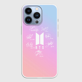 Чехол для iPhone 13 Pro с принтом BTS АВТОГРАФЫ в Петрозаводске,  |  | bangtan boys | bt21 | bts | бтс