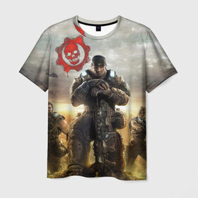Мужская футболка 3D с принтом Gears Of War в Петрозаводске, 100% полиэфир | прямой крой, круглый вырез горловины, длина до линии бедер | Тематика изображения на принте: 