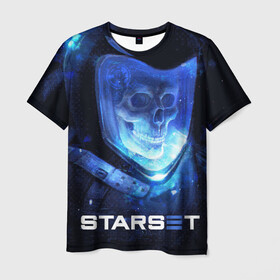 Мужская футболка 3D с принтом Starset в Петрозаводске, 100% полиэфир | прямой крой, круглый вырез горловины, длина до линии бедер | Тематика изображения на принте: logo | rock | starset | лого | рок | старсет