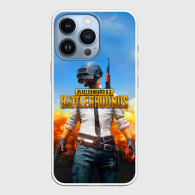 Чехол для iPhone 13 Pro с принтом PUBG HERO | ПАБГ ГЕРОЙ В ОГНЕ в Петрозаводске,  |  | Тематика изображения на принте: battle royal | playerunknowns battlegrounds | pubg | пабг | пубг