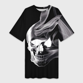 Платье-футболка 3D с принтом Wind в Петрозаводске,  |  | grin | jaw | orbits | skull | smoke | teeth | wind | ветер | глазницы | дым | зубы | оскал | череп