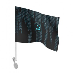 Флаг для автомобиля с принтом ДВОИЧНАЯ СИСТЕМА в Петрозаводске, 100% полиэстер | Размер: 30*21 см | hugo weaving | pc | the matrix | код | компьютеры | матрица | матрица 4 | программист | программный код | цифры