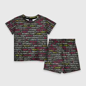 Детский костюм с шортами 3D с принтом ЦИФРЫ КОДА в Петрозаводске,  |  | hugo weaving | pc | the matrix | код | компьютеры | матрица | матрица 4 | программист | программный код | цифры