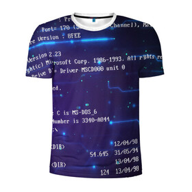 Мужская футболка 3D спортивная с принтом BIOS CODE в Петрозаводске, 100% полиэстер с улучшенными характеристиками | приталенный силуэт, круглая горловина, широкие плечи, сужается к линии бедра | hugo weaving | pc | the matrix | код | компьютеры | матрица | матрица 4 | программист | программный код | цифры