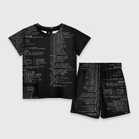 Детский костюм с шортами 3D с принтом ПРОГРАММИРОВАНИЕ 7 в Петрозаводске,  |  | hugo weaving | pc | the matrix | код | компьютеры | матрица | матрица 4 | программист | программный код | цифры