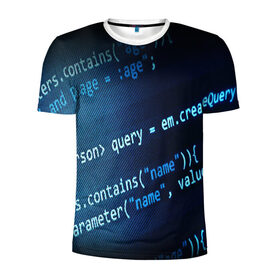 Мужская футболка 3D спортивная с принтом CODE STYLE в Петрозаводске, 100% полиэстер с улучшенными характеристиками | приталенный силуэт, круглая горловина, широкие плечи, сужается к линии бедра | hugo weaving | pc | the matrix | код | компьютеры | матрица | матрица 4 | программист | программный код | цифры